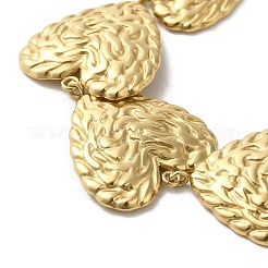 304 Stainless Steel Textured Heart Link Chain Bracelets&nbsp;BJEW-Q773-09G