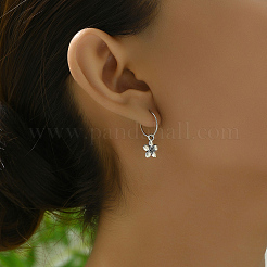 Brass Flower Hoop Earrings&nbsp;FK9101