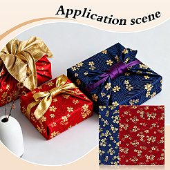 4Pcs 2 Colors Japanese Style Flower Cotton Fiber Cloth Fabric&nbsp;DIY-MA0007-17