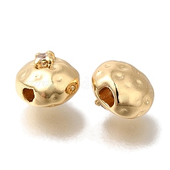 Brass Micro Pave Cubic Zirconia Beads&nbsp;KK-Q001-21G