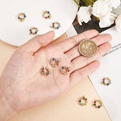10Pcs Eco-Friendly Brass with Glass Pendants&nbsp;KK-SZ0005-78