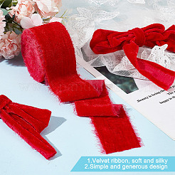 5 Yards Polyester Frayed Ribbon&nbsp;OCOR-WH0082-226A-01