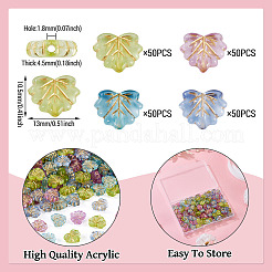 200Pcs 4 Colors Plating Transparent Acrylic Beads&nbsp;OACR-TA0004-53