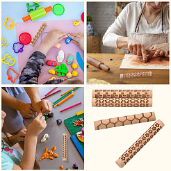 4Pcs 4 Styles Beech Wood Printing Sticks&nbsp;TOOL-CN0001-03