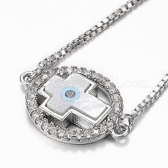Adjustable Brass Micro Pave Cubic Zirconia Bolo Bracelets&nbsp;BJEW-G583-08P