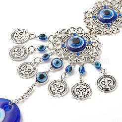 Glass Turkish Blue Evil Eye Pendant Decoration&nbsp;HJEW-I008-01AS