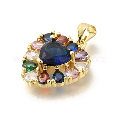 Rack Plating Brass with Cubic Zirconia Pendants&nbsp;KK-Z086-15G-04