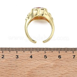 Brass Pave Cubic Zirconia Cuff Open Rings for Women&nbsp;RJEW-L343-08G-02