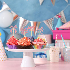 60Pcs Paper Bowknot Cake Toppers Decorations&nbsp;DIY-CA0007-75