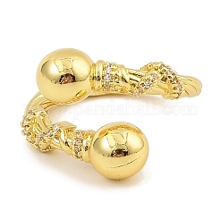 Adjustable Brass Micro Pave Cubic Zirconia Rings for Women&nbsp;RJEW-S392-12G