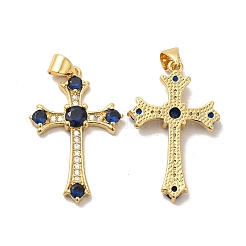 Rack Plating Brass Micro Pave Cubic Zirconia Pendants&nbsp;KK-K165-08G