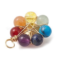 7 Chakra Gemstone Flower Pendants&nbsp;PALLOY-JF02159
