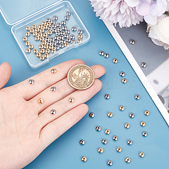 100Pcs 2 Colors 304 Stainless Steel Smooth Rondelle Beads&nbsp;STAS-UN0057-09