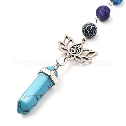 Natural & Synthetic Mixed Stone Chakra Pointed Dowsing Pendulums&nbsp;PALLOY-JF00990