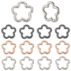 18Pcs 3 Colors Alloy Spring Gate Rings&nbsp;FIND-SC0019-03A