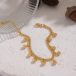 Minimalist 304 Stainless Steel Round Beads Charm Bracelets&nbsp;KO3660