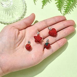 4Pcs 4 Styles Polymer Clay Rhinestone Pendants&nbsp;FIND-YW0005-97