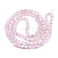 Electroplate Opaque Solid Color Glass Beads Strands&nbsp;EGLA-N002-42-01