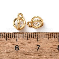 Brass Micro Pave Cubic Zirconia Charms&nbsp;KK-K422-01A