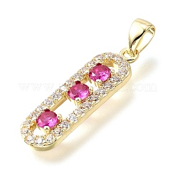 Brass Micro Pave Cubic Zirconia Pendants&nbsp;KK-V011-30G-C