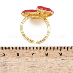 Brass Enamel Adjustable Cuff Rings for Women&nbsp;RJEW-G357-01I