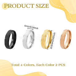 8Pcs 4 Colors 201 Stainless Steel Finger Rings&nbsp;RJEW-GA0001-10