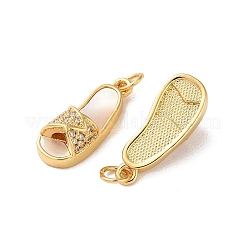 Brass Micro Pave Cubic Zirconia Pendants&nbsp;KK-B083-09G