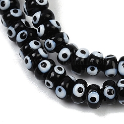 Handmade Evil Eye Lampwork Beads Strands&nbsp;LAMP-A007-02A-04