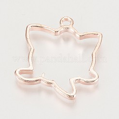 Alloy Open Back Bezel Pendants&nbsp;PALLOY-R098-07RG