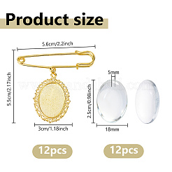 12Pcs Iron Brooches&nbsp;JEWB-DC00005