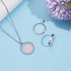 2Pcs 304 Stainless Stee Locket Pendants&nbsp;STAS-ME0002-83B-P