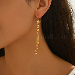 Brass Round Tassel Hoop Earrings&nbsp;XU1171-2