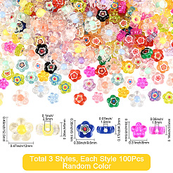 300Pcs 3 Styles Transparent Acrylic Beads&nbsp;MACR-SP0002-04