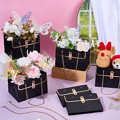 16Pcs Handbag Shaped Paper Flower Packing Bags with Golden Tone Alloy Chains&nbsp;CARB-NB0001-16