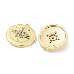 Brass Micro Pave Clear Cubic Zirconia Charms&nbsp;KK-S386-21G