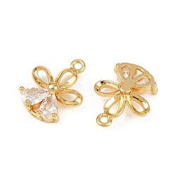 Brass Micro Pave Clear Cubic Zirconia Charms&nbsp;KK-B137-18G