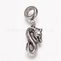 304 Stainless Steel European Dangle Charms&nbsp;OPDL-K002-AS-06