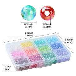 2400Pcs 12 Colors Eco-Friendly Transparent Acrylic Beads&nbsp;TACR-YW0001-97
