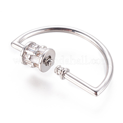 Brass Micro Pave Cubic Zirconia Screw Carabiner Lock Charms&nbsp;ZIRC-F105-23P