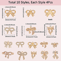 40Pcs 10 Styles Zinc Alloy Crystal Rhinestone Pendants&nbsp;FIND-SC0013-87