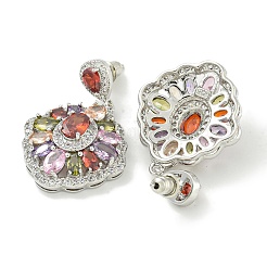 Brass Micro Pave Cubic Zirconia Dangle Stud Earrings&nbsp;EJEW-H014-01P-10