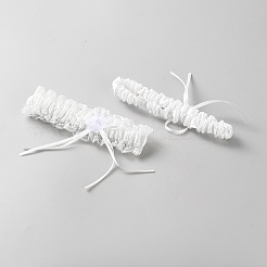 2Pcs Polyester Lace Elastic Bridal Garters&nbsp;AJEW-WH20020-131