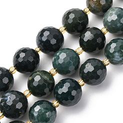Natural Moss Agate Beads Strands&nbsp;G-C249-A25-16MM