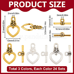 24 Sets 3 Styles Alloy Toggle Clasps&nbsp;FIND-SC0012-96
