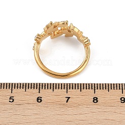 304 Stainless Steel Micro Pave Cubic Zirconia Cuff Rings with Rhinestone&nbsp;RJEW-V008-01G-01