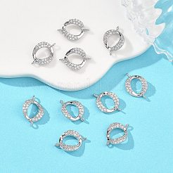 SHEGRACE Brass Micro Pave Clear Cubic Zirconia Connector Charms&nbsp;XGRQ3P221-601P