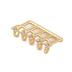 Brass Clear Cubic Zirconia Connector Charms&nbsp;KK-P289-15G