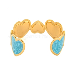 Ion Plating(IP) 304 Stainless Steel Enamel Open Cuff Bangles&nbsp;BJEW-S151-06G-02