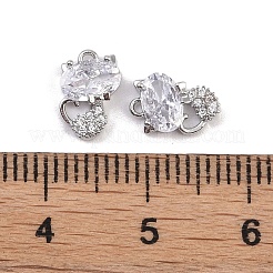 Brass Micro Pave Clear Cubic Zirconia Pendants&nbsp;KK-K351-31P