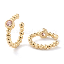Brass Micro Pave Cubic Zirconia Cuff Earrings&nbsp;EJEW-H109-01E-G